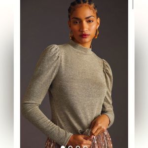 Dolan Left Coast puff sleeve mock neck top NWT
